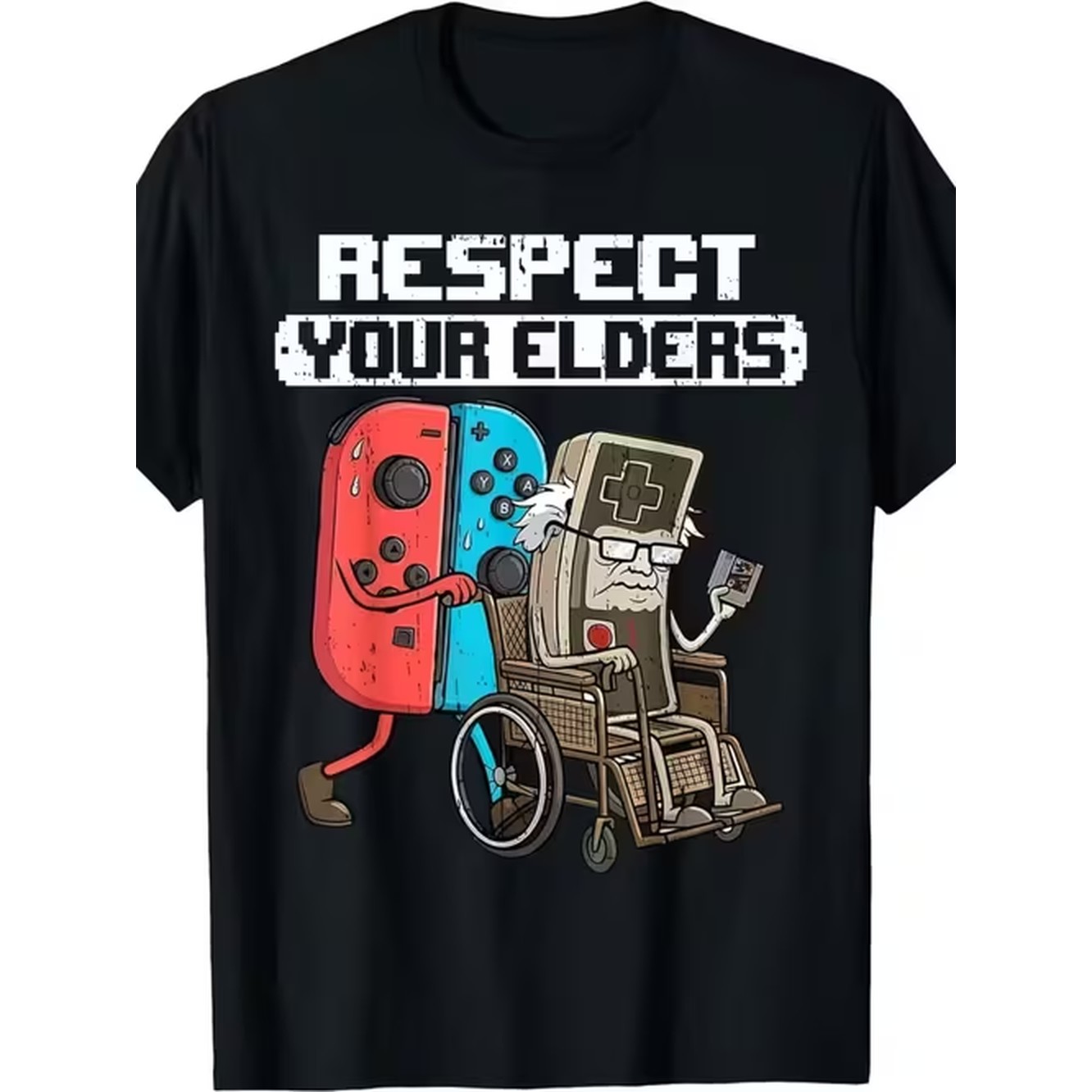 Retro Gaming T Shirt - Herren-T-Shirt mit Muster, Thema: Elders, bequem,