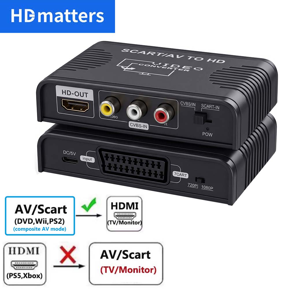 Scart To Hdmi - Scart-zu-HDMI-Konverter 2-in-1 Composite AV Scart-zu-HDMI-Kabel-Konverter Scart